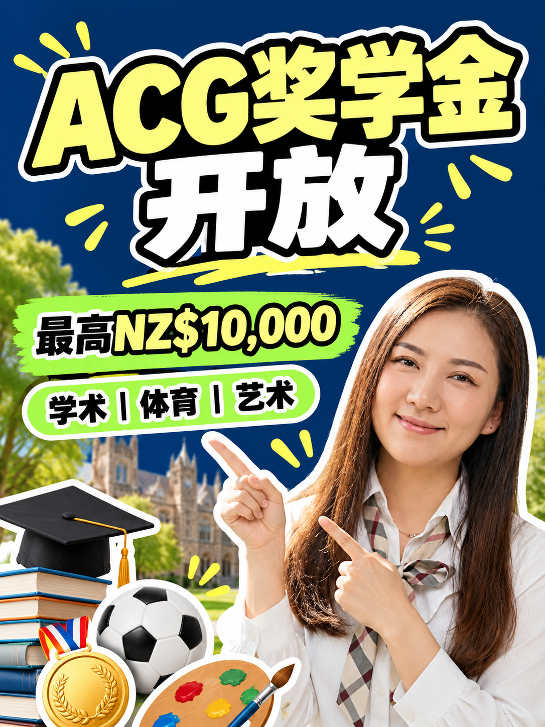 ACG Schools 2027国际新生卓越奖学金开放申请|13个名额、最高NZ$10,000