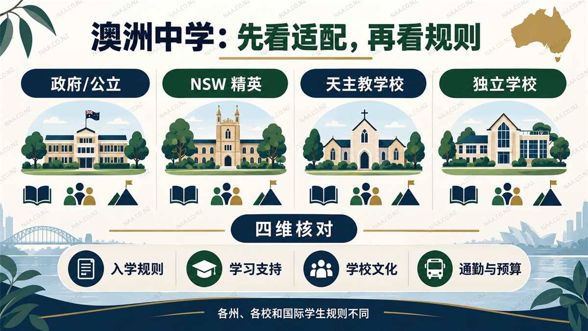 澳洲中学类型与择校四维核对