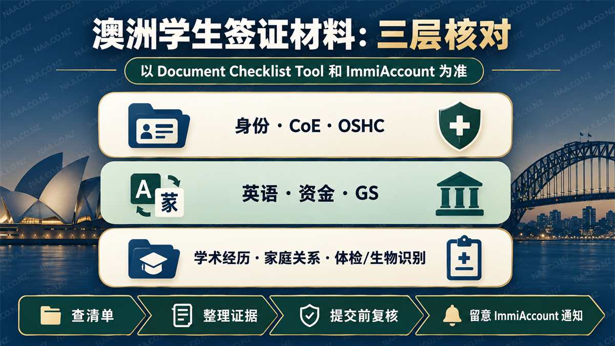 澳洲学生签证三层材料与递交顺序