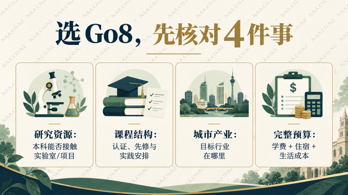 Go8 选校四项核对