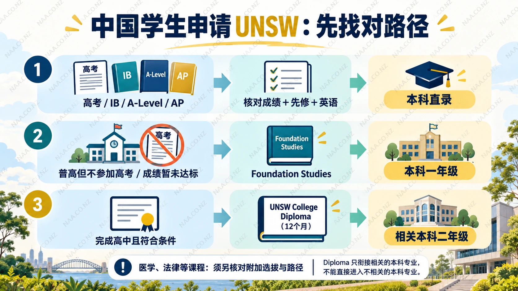 UNSW 中国学生申请路径图
