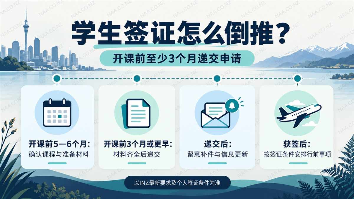 新西兰学生签证申请倒推时间线