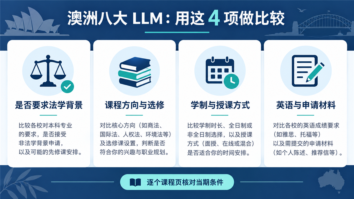 澳洲八大 LLM 四项比较维度