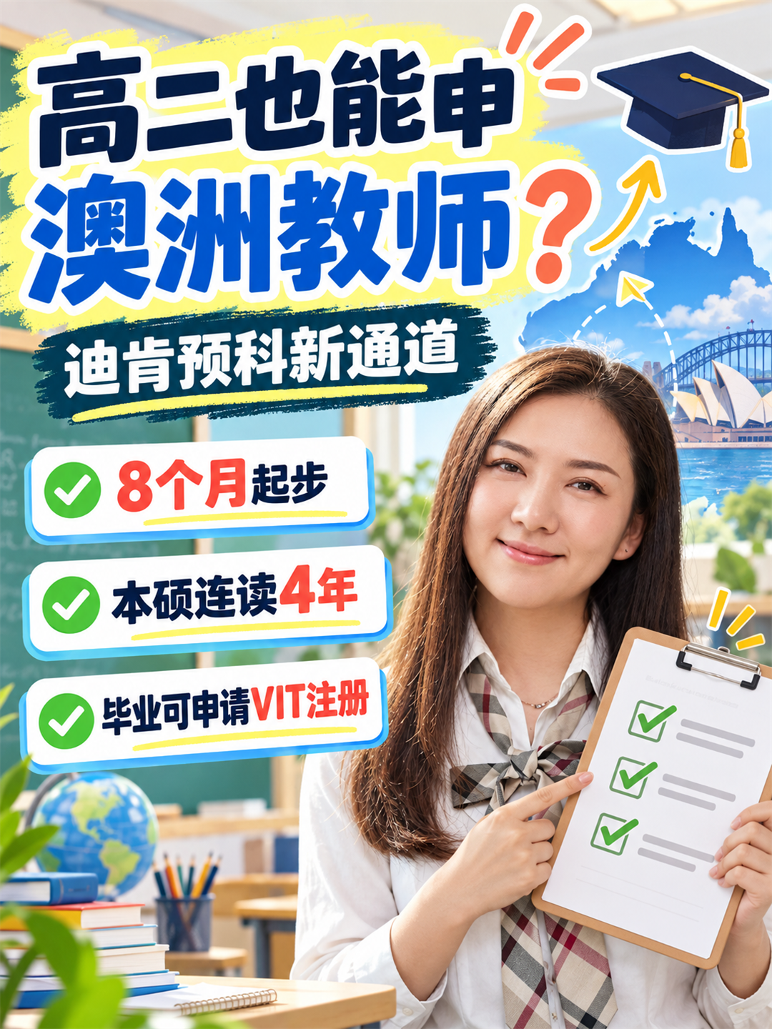高二也能规划澳洲中学教师路线？迪肯学院预科新通道来了