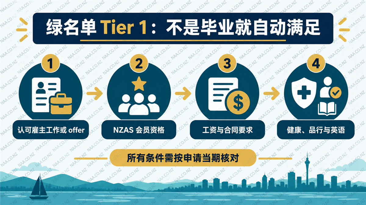 绿名单不是毕业证:工作、NZAS 资格和签证条件需要同时满足