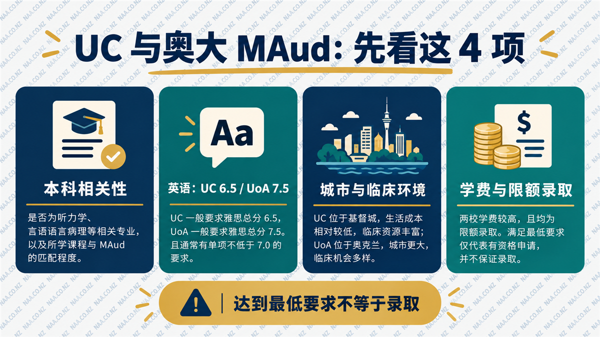 UC 与奥大 MAud:选校先核对背景、英语、地点和录取安排