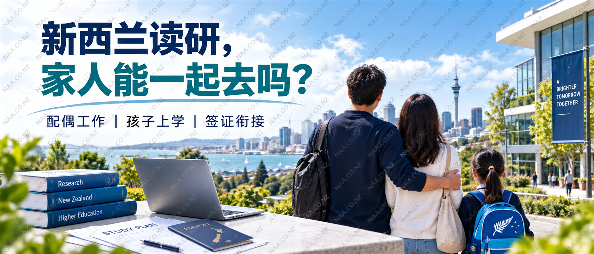 新西兰家庭随读路径:读研、配偶工作与子女上学