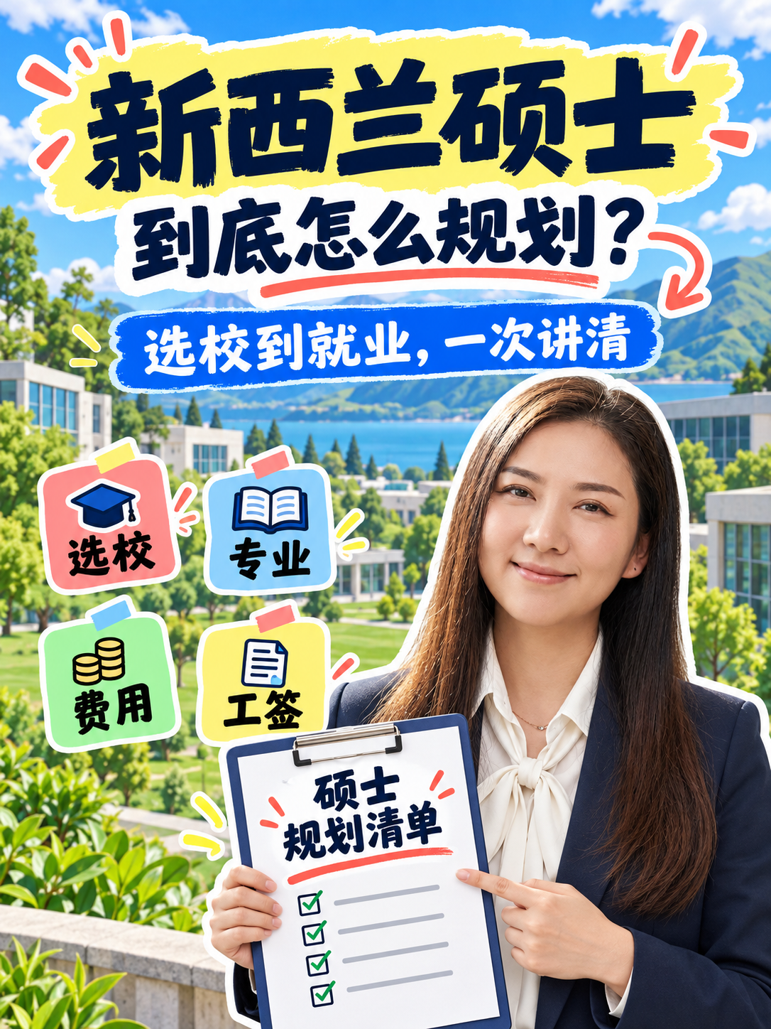 新西兰硕士留学实操指南:选校、专业、费用、工签与就业
