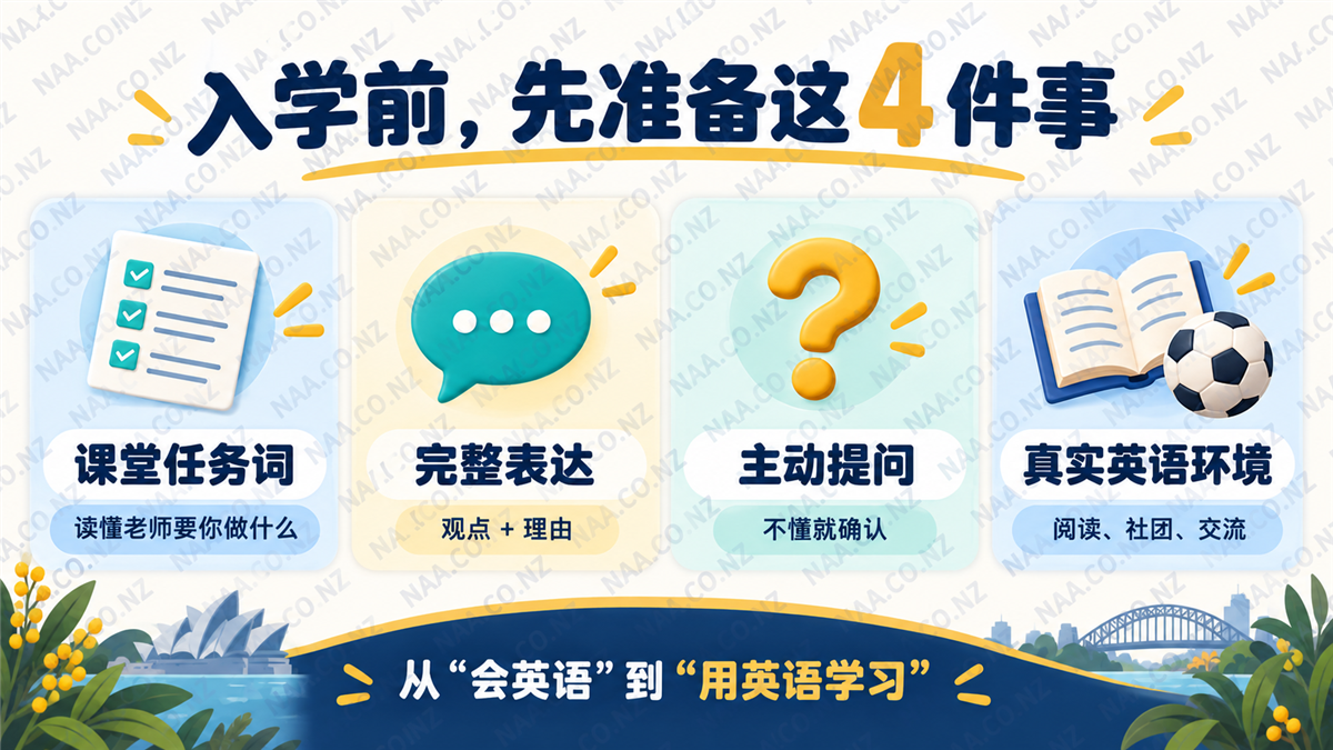 入学前四项准备:任务词、表达、提问与真实英语环境